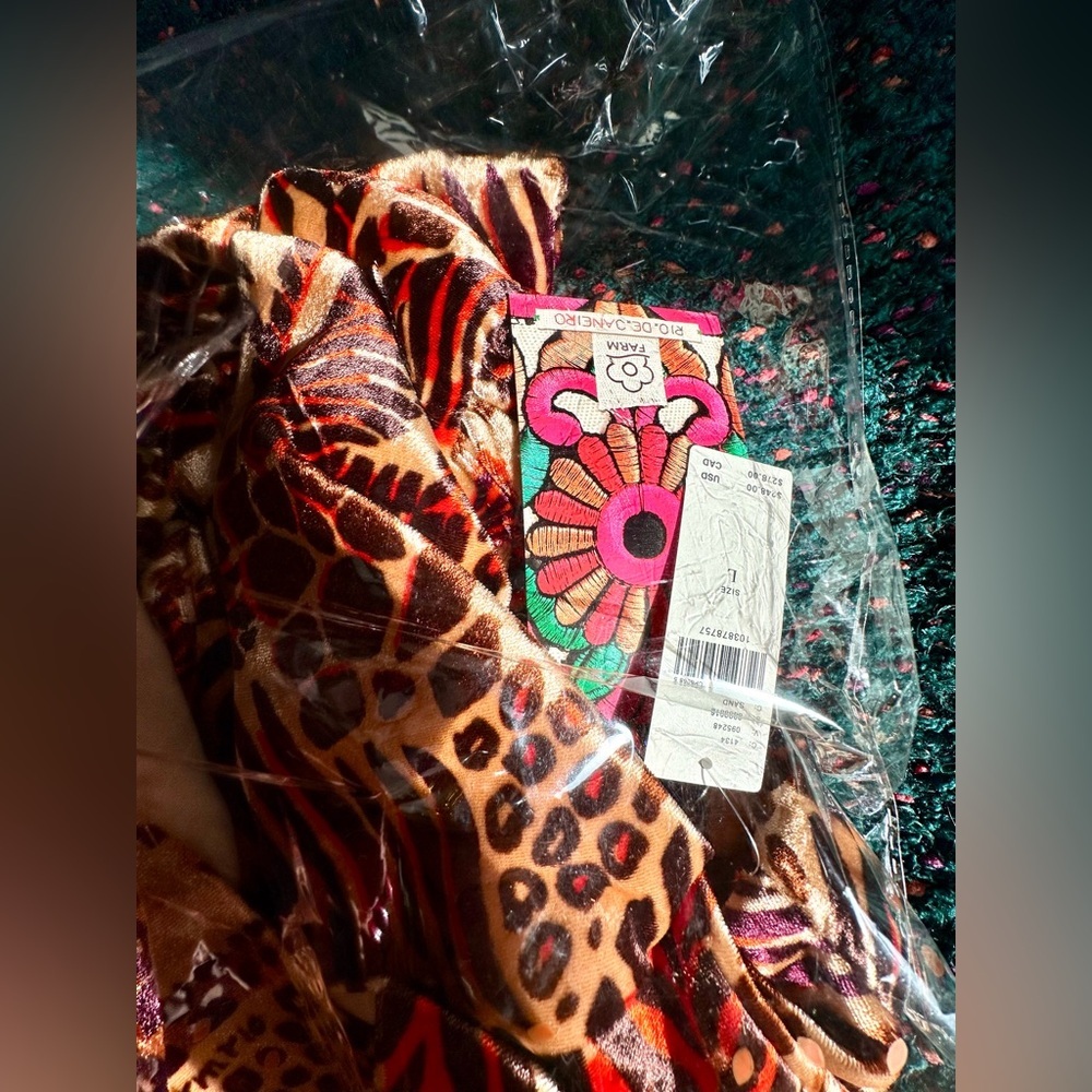 RARE Farm Rio x Anthropologie NWT Long-Sleeve Printed Romper—L - Picture 10 of 16